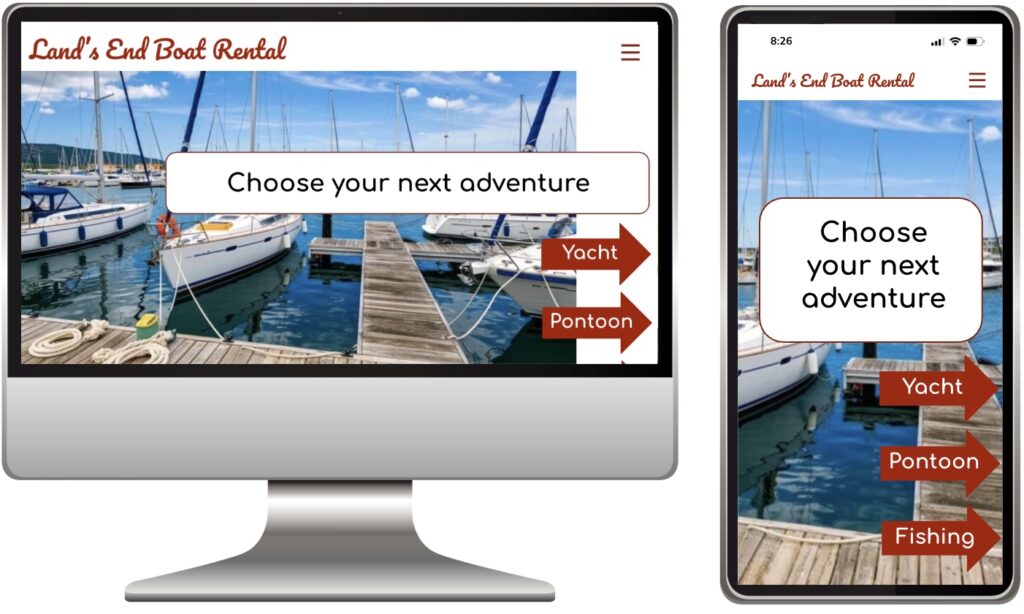 Boat rental website